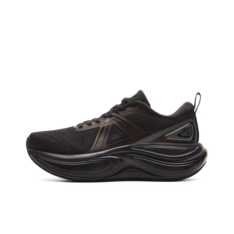 PEAK Cushioning, Slip Resistant, Rebound Low Top Running Shoes Men's All Black-0