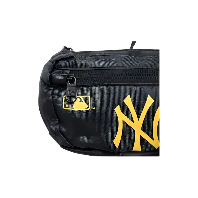 New Era Polyester One Shoulder Crossbody Fanny Pack Mini Unisex Black Yellow-4