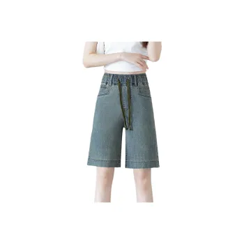ORIGIN Denim Shorts Women's Vintage Blue Calf Length