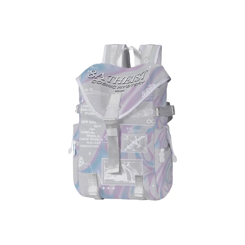 8atheist Polyester Backpack Regular Unisex Ecru-16