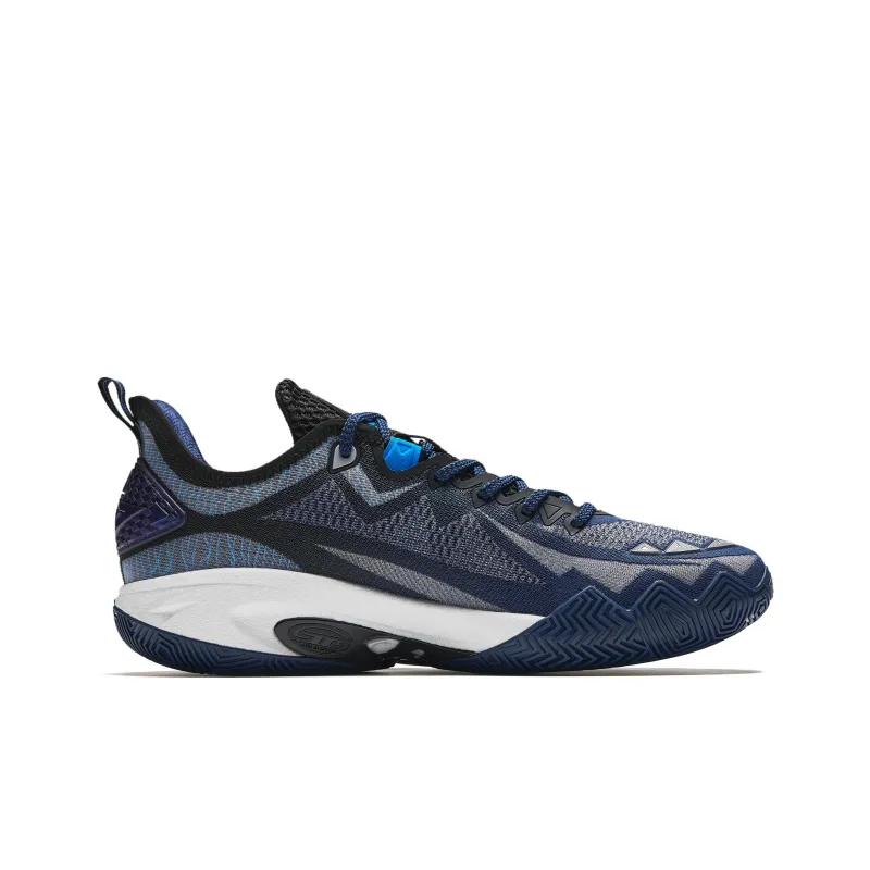 Anta Cushioning, Abrasion Resistant, And Resilient Properties Low Top Basketball Shoes Men's Blue-1