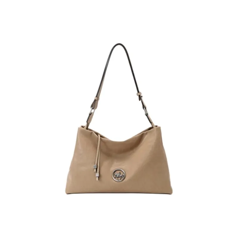 Why Cow Leather Shoulder Bag Medium Size Women's Chestnut Brown-0