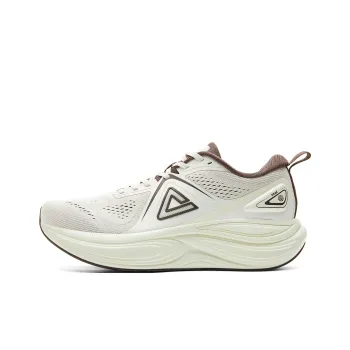 PEAK Cushioning, Slip Resistant, Rebound Low Top Running Shoes Men's Canvas White Brown