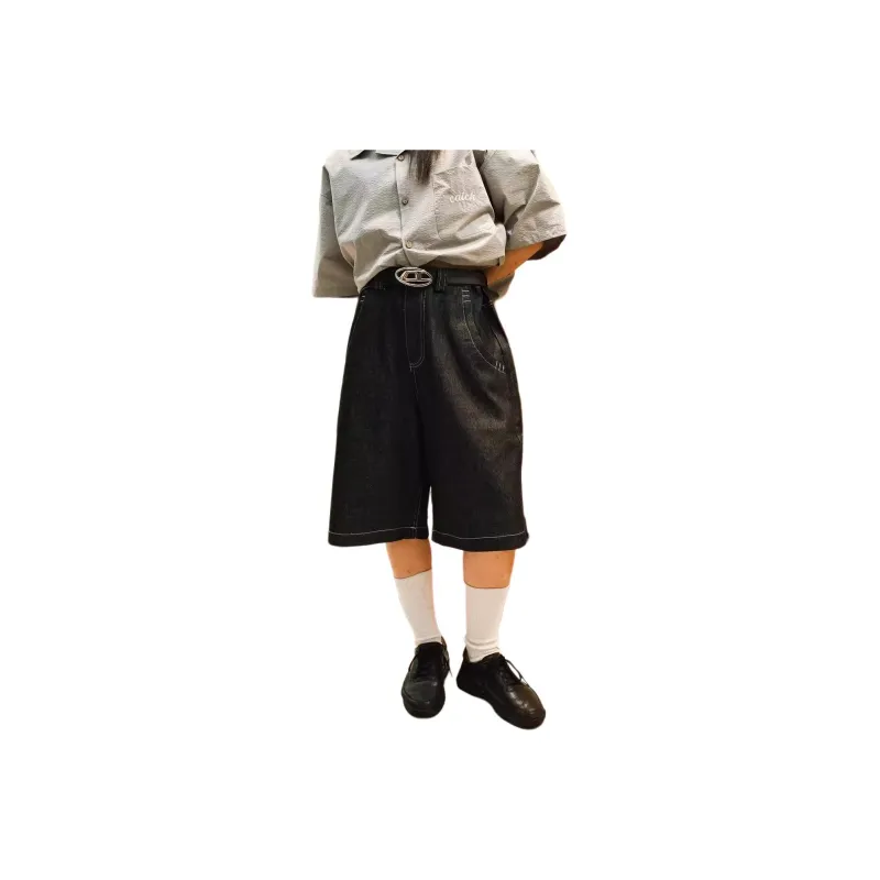 KVIV Denim Shorts Men Black -0
