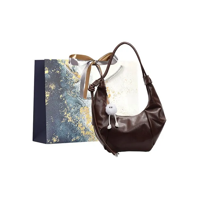 Iman's House PU Shoulder Bag Regular Women's Ecru/Brown/Coffee/Black-5