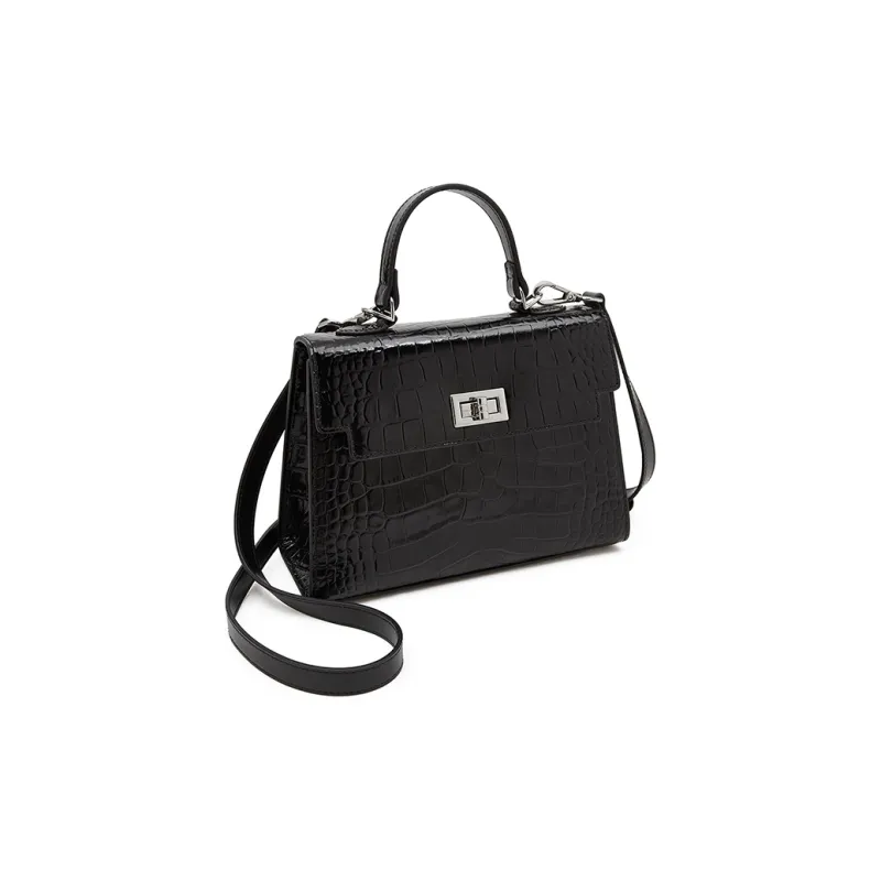 Old Man's Head Top Grain Cow Leather Shoulder Bag, Crossbody Bag, Handbag Regular Women's Black/Red/Brown-9