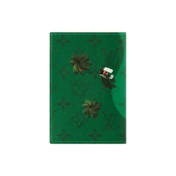 LOUIS VUITTON Canvas Passport Holder Men's Green