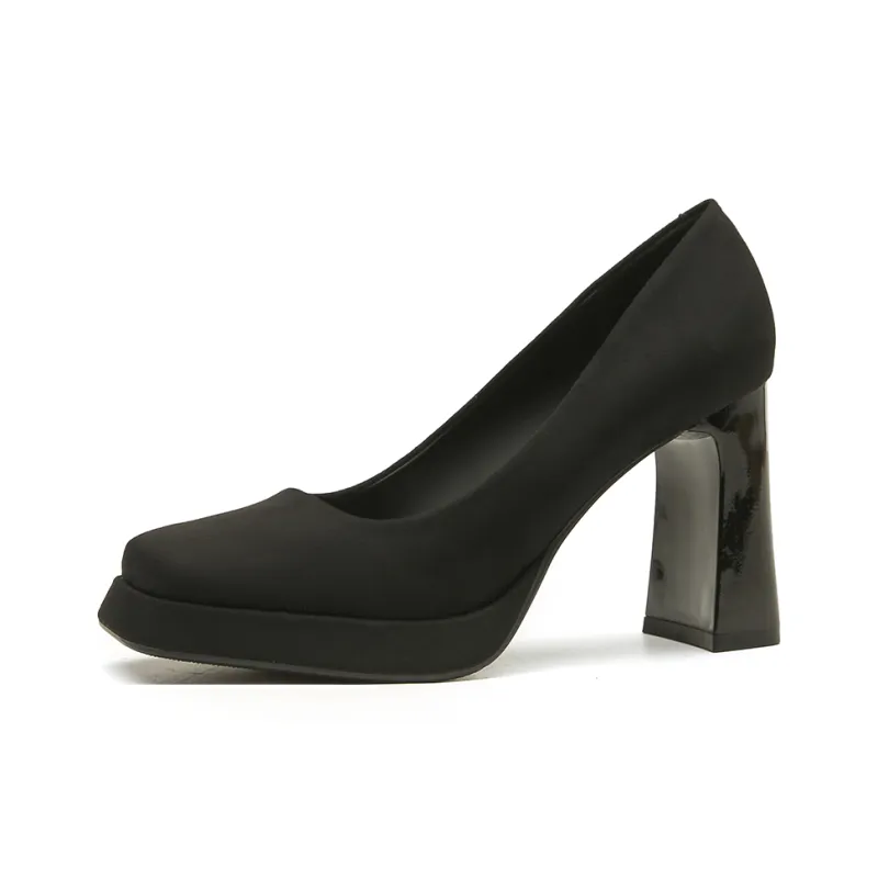 Lan Miao Chunky Heel High Heels Women's Black-0