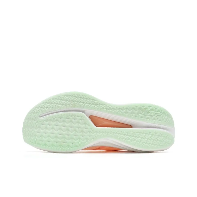 XTEP 2000km 3.0 Running Shoes Women's Low Top Classic White/Pink Orange/Light Fruit Green-5