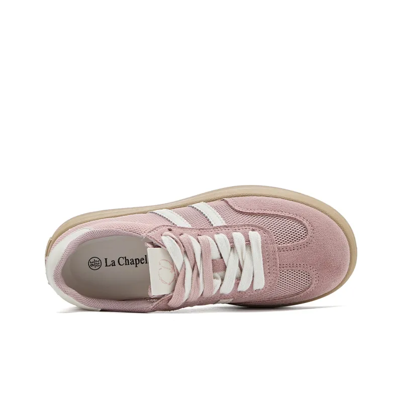 La Chapelle Anti Slip Wear Resistant Skateboard Shoes Women's Pink-5