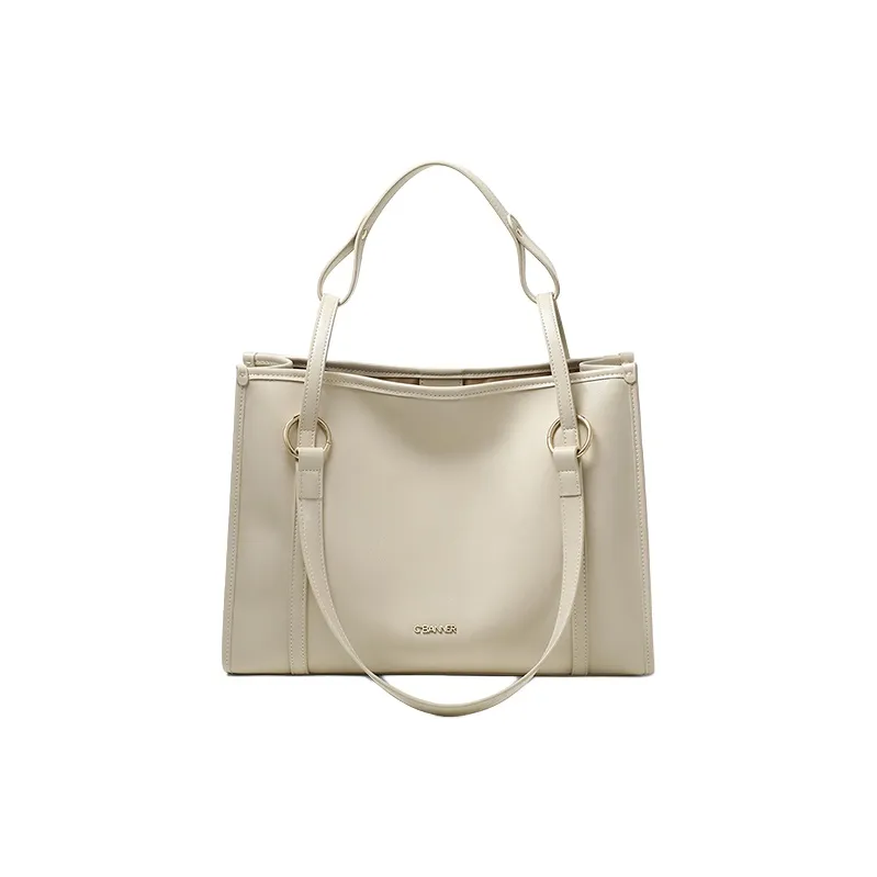 C°BANNER Cow Leather Handbag Trumpets Women's Ecru-2