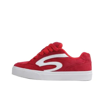 Yalu Wear resistant And Lightweight Low Top Skateboard Shoes Unisex Crimson