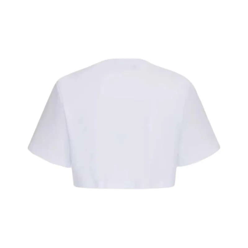 MSGM SS24 Drop Shoulder Sleeve T Shirt Women's White-4