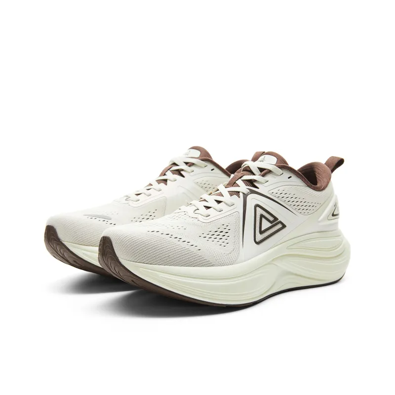 PEAK Cushioning, Slip Resistant, Rebound Low Top Running Shoes Men's Canvas White Brown-2