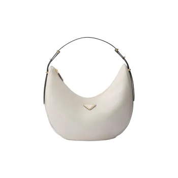 PRADA Leather Shoulder Bag Women's White