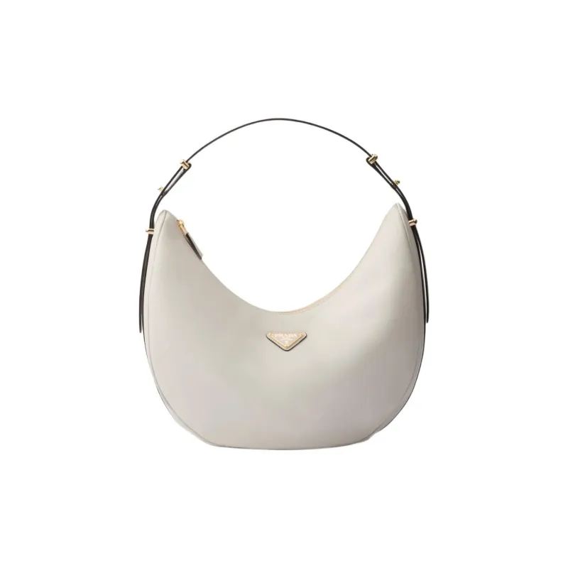 PRADA Leather Shoulder Bag Women's White-0