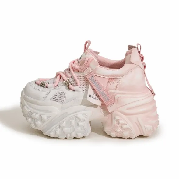 Milan Love Song Shock Absorbers Slip Resistant, Abrasion Resistant, Breathable Low Top Chunky Sneakers Women's-7