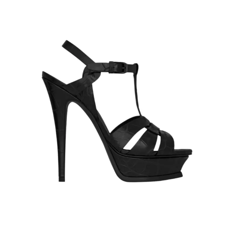 SAINT LAURENT One Strap Sandals 14.4cm Women's Black-1