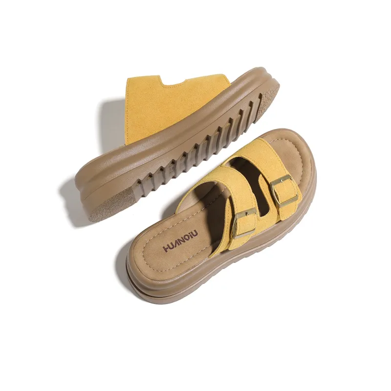 HUANQIU Quiet Slip Resistant Slide Slippers Women's-4