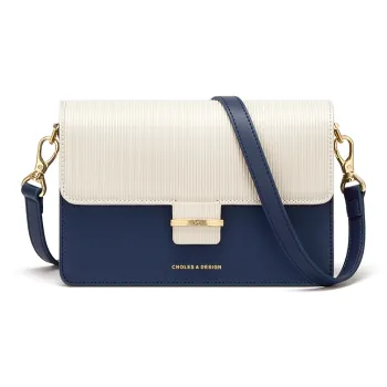 CNOLES Cow Leather Shoulder Bag Crossbody Bag Women's Serene Blue