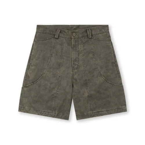 BONELESS Cargo Jaqueta Midi Unisex linen Yellow Green