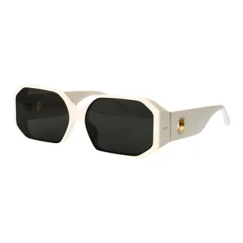 Linda Farrow Acetate Irregular Shape Sunglasses Women's White