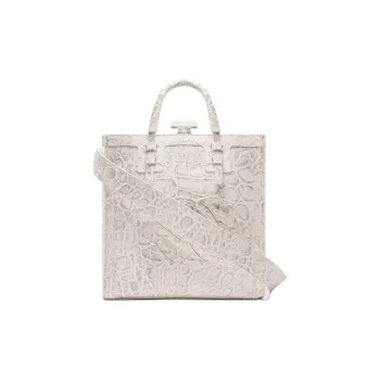 Marine Serre Leather Tote Bag, Shopping Bag, Shoulder Bag, Handbag Mini Women's Beige