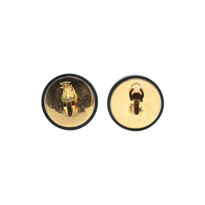 CHANEL 1994 Cc Button Clip on Earrings-1