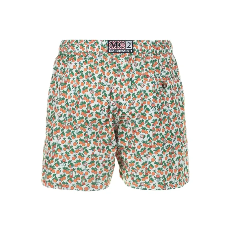 MC2 Saint Barth Orange print Swim Shorts-1