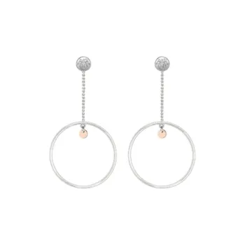 HERMES 925 Sterling Silver With 18K Rose Gold Earrings Women's Silver