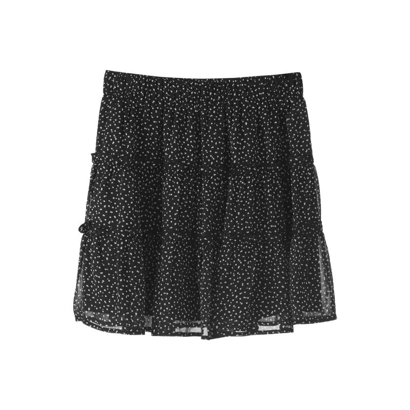 Fstudio Korean Style Polka Dot Soft And Elegant Outfit With Half Length Shirring Casual Short Skirts Women's-2