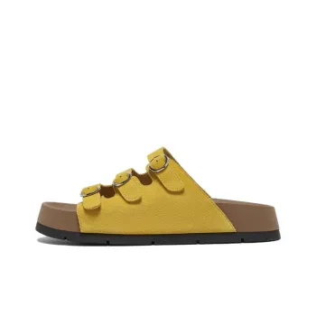 BASTO Rubber Sole Leather Patchwork Quiet Slide Slippers Women's