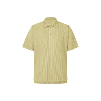 Homme Plissé Issey Miyake Polo Shirt Men's Dry Grass Green