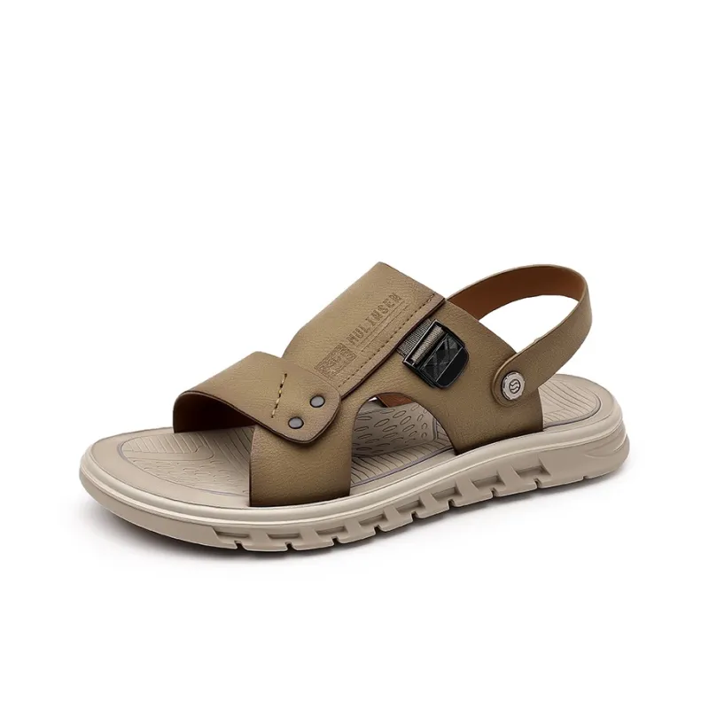 Mulinsen Beach Sandals Men Gray, Khaki-4