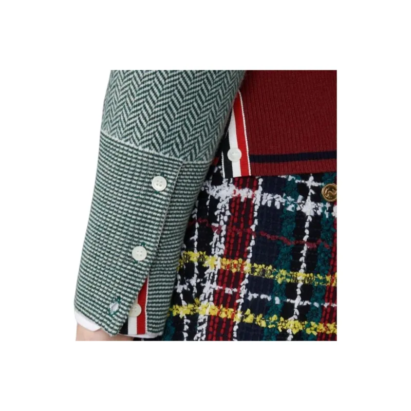 THOM BROWNE Colour block Wool Cardigan-4