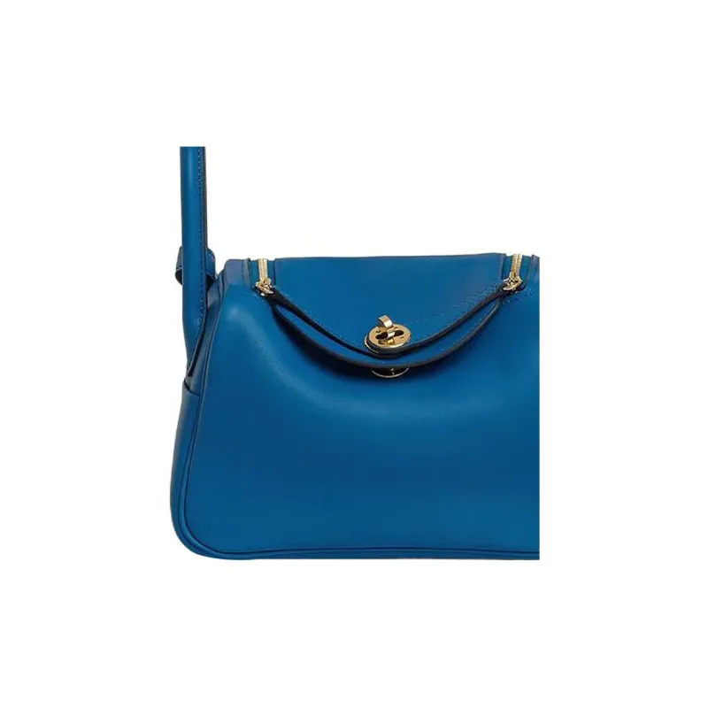 HERMES Lindy Cow Leather Handbag, Shoulder Bag, Crossbody Bag Mini Women's Bleu France French Blue-4
