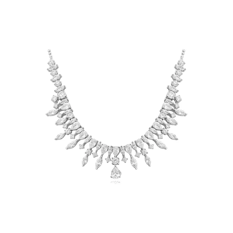 FUNNXI S925 Silver, Rhodium Plated Necklaces Women's-0