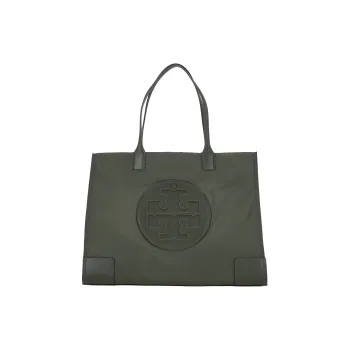 TORY BURCH Ella Fabric Artificial Leather Tote Bag Shopping Bag Handbag Women's Basil Green