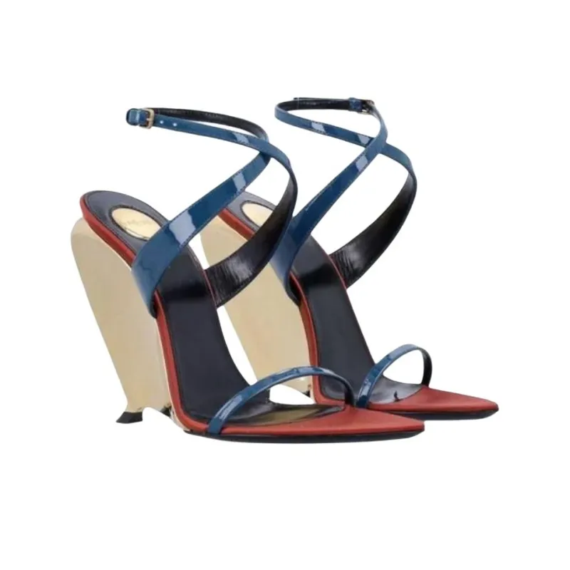 SAINT LAURENT Tallulah One Strap Sandals 11cm Women's Blue-2