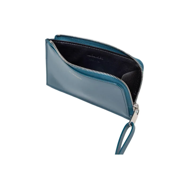 JIL SANDER Leather Card Holder, Coin Purse Men's Sea Blue-3