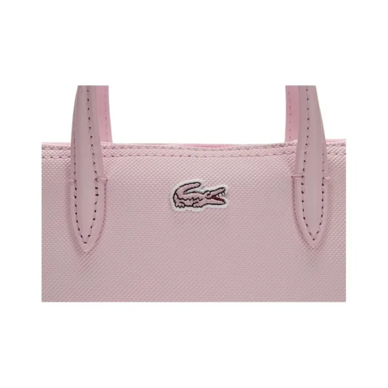 LACOSTE PVC One Shoulder Handbag Trumpets Women's Light Pink Red-4