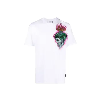 PHILIPP PLEIN Tattoo print Detail T shirt
