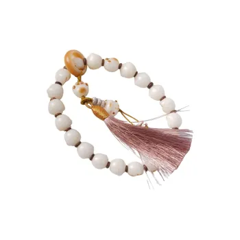 Lordship White Jade Bodhi Bead Chain Unisex