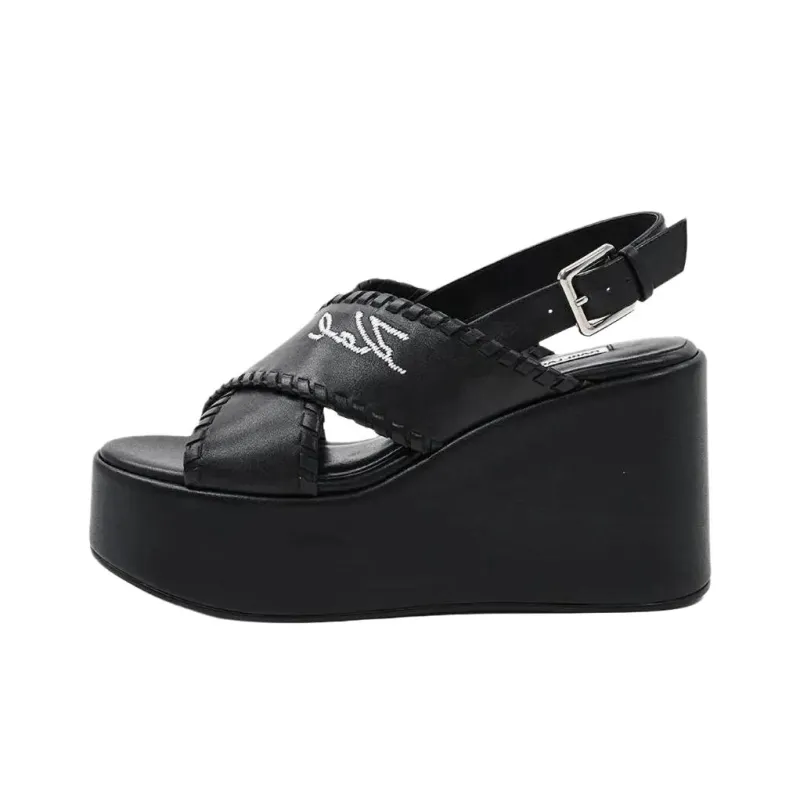 KARL LAGERFELD Wendy One Strap Sandals 12cm Women's Black-0