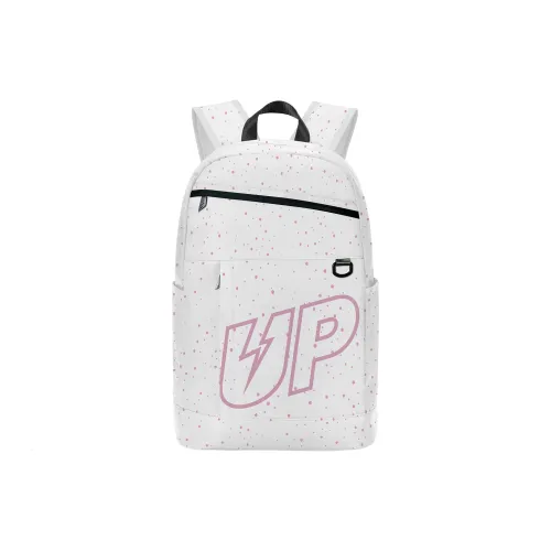 TURN UP Polyester Backpack Unisex Pearl White