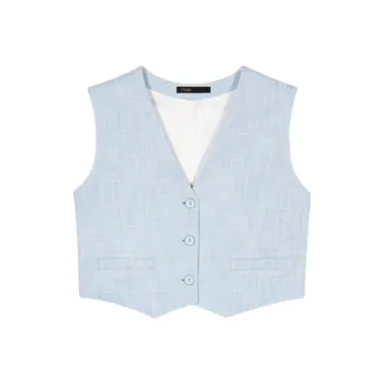 Maje Vests Women's Sky Blue