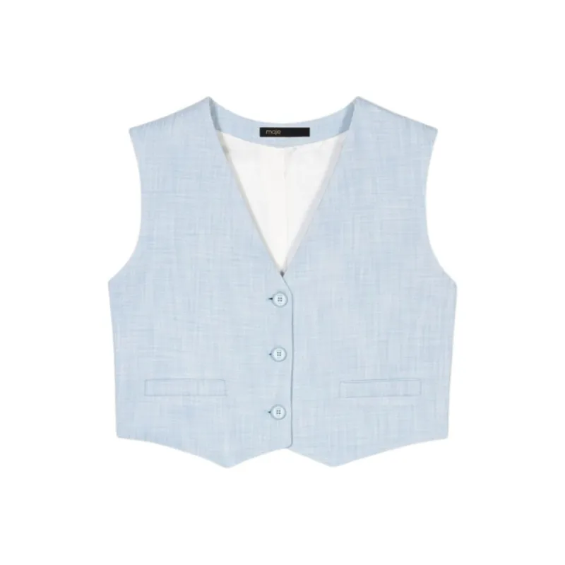 Maje Vests Women's Sky Blue-0
