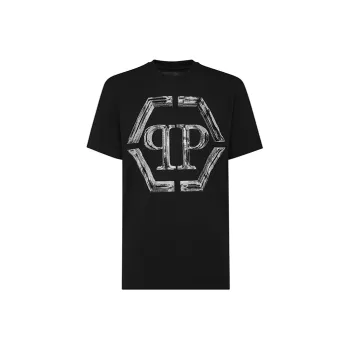 PHILIPP PLEIN Ss Strass Hexagon T shirt