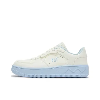 361° Air Force One Anti Slip Wear Resistant Low Top Skateboard Shoes Women's Feather White Glacier Blue