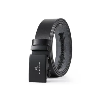 POLOMEISDO Top Grain Cow Leather Automatic Buckle Belt Men's Width 3.5CM